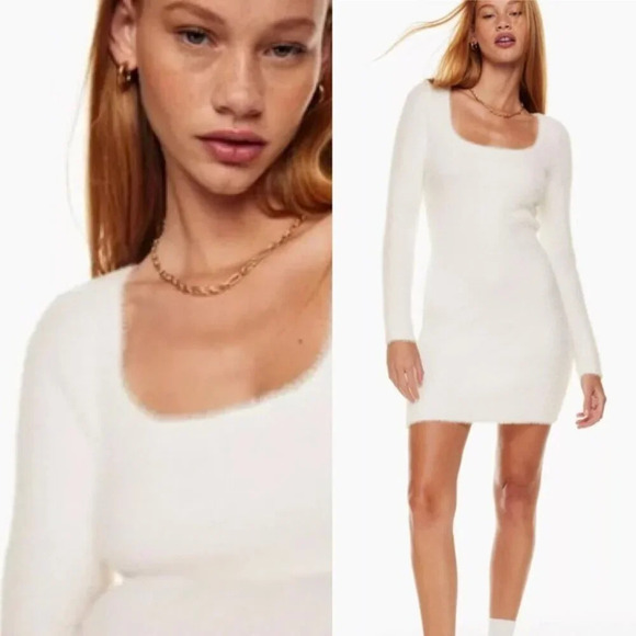 Aritzia Sunday Best Montgomery Dress NWT White Espace Size XXS - Picture 1 of 12
